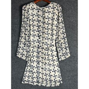 MSSP Max Studio Specialty Products Abstract Block Print Roll Tab Dress Large